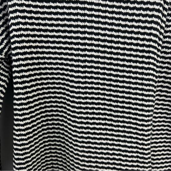 CAbi Fergie Cowl Neck Black White Split Front  Back Style Sweater Size Small - Picture 7 of 13